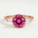 LOVETTA - Round Pink Sapphire & Diamond Baguette 18k Rose Gold Trilogy