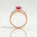 LOVETTA - Round Pink Sapphire & Diamond Baguette 18k Rose Gold Trilogy