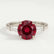LOVETTA - Round Ruby & Diamond Baguette Platinum Trilogy
