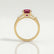 LOVETTA - Round Ruby & Diamond Baguette 18k Yellow Gold Trilogy