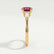 LOVETTA - Round Ruby & Diamond Baguette 18k Yellow Gold Trilogy