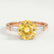 LOVETTA - Round Canary Yellow Sapphire & Diamond Baguette 18k Rose Gold Trilogy