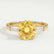 LOVETTA - Round Canary Yellow Sapphire & Diamond Baguette 18k Yellow Gold Trilogy