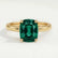 LULU - Elongated Cushion Emerald 18k Yellow Gold Petite Solitaire Ring
