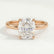 Lulu petite solitaire elongated cushion lab diamond set 18k rose gold engagement ring