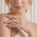 Lulu petite solitaire elongated cushion lab diamond set 18k rose gold engagement ring