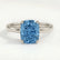 LULU - Elongated Cushion Blue Coloured Lab Diamond 950 Platinum Petite Solitaire Ring