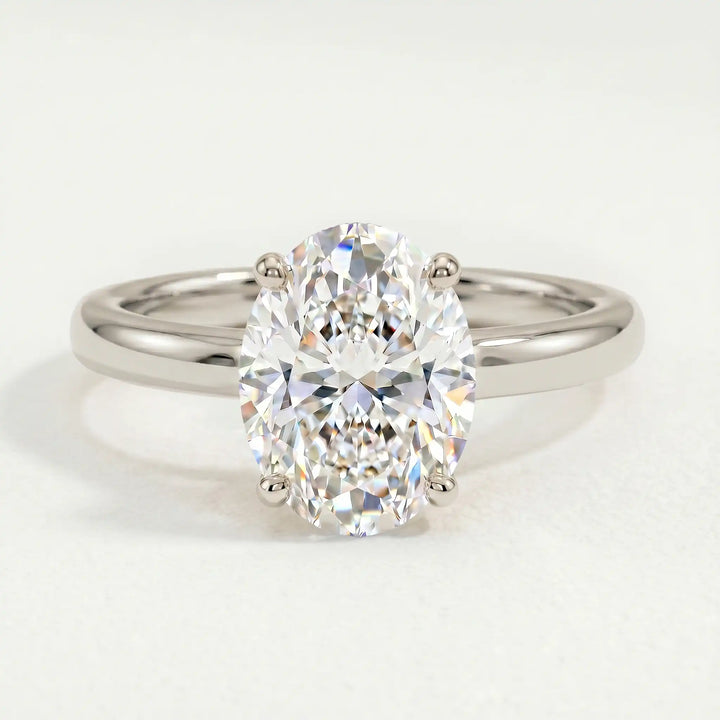 LULU - Oval Lab Diamond Platinum Petite Solitaire