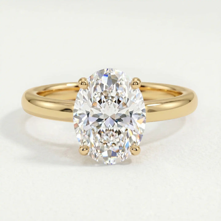 LULU - Oval Lab Diamond 18k Yellow Gold Petite Solitaire