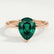 LULU - Pear Emerald 18k Rose Gold Petite Solitaire Ring