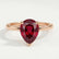 LULU - Pear Ruby 18k Rose Gold Petite Solitaire Ring