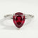 LULU - Pear Ruby 18k White Gold Petite Solitaire Ring