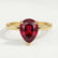 LULU - Pear Ruby 18k Yellow Gold Petite Solitaire Ring
