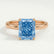 LULU - Radiant Blue Lab Diamond 18k Rose Gold Solitaire