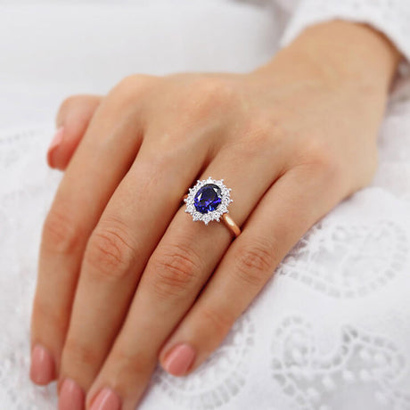 Platinum Asymmetrical Ring | Sapphire Ring with Multiple Colours
