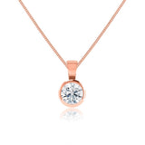 LARISA - Round Lab Diamond Bezel Edge Pendant 18k Rose Gold Pendant Lily Arkwright