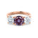 LEANORA - Round Alexandrite 18k Rose Gold Trilogy Engagement Ring Lily Arkwright