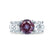 LEANORA - Round Alexandrite 18k White Gold Trilogy Engagement Ring Lily Arkwright