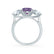 LEANORA - Round Alexandrite 18k White Gold Trilogy Engagement Ring Lily Arkwright