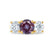 LEANORA - Round Alexandrite 18k Yellow Gold Trilogy Engagement Ring Lily Arkwright