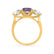 LEANORA - Round Alexandrite 18k Yellow Gold Trilogy Engagement Ring Lily Arkwright