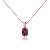 LILA - Oval Alexandrite 4 Claw Drop Pendant 18k Rose Gold Pendant Lily Arkwright