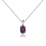 LILA - Oval Alexandrite 4 Claw Drop Pendant 18k White Gold Pendant Lily Arkwright