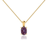LILA - Oval Alexandrite 4 Claw Drop Pendant 18k Yellow Gold Pendant Lily Arkwright