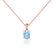 LILA - Oval Aqua Spinel 4 Claw Drop Pendant 18k Rose Gold Pendant Lily Arkwright