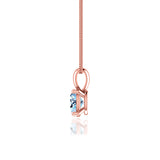 LILA - Oval Aqua Spinel 4 Claw Drop Pendant 18k Rose Gold Pendant Lily Arkwright