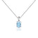 LILA - Oval Aqua Spinel 4 Claw Drop Pendant 18k White Gold Pendant Lily Arkwright