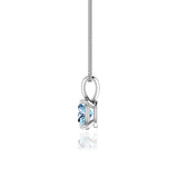 LILA - Oval Aqua Spinel 4 Claw Drop Pendant 18k White Gold Pendant Lily Arkwright