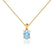 LILA - Oval Aqua Spinel 4 Claw Drop Pendant 18k Yellow Gold Pendant Lily Arkwright