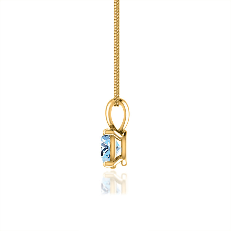 LILA - Oval Aqua Spinel 4 Claw Drop Pendant 18k Yellow Gold Pendant Lily Arkwright