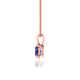 LILA - Oval Blue Sapphire 4 Claw Drop Pendant 18k Rose Gold Pendant Lily Arkwright