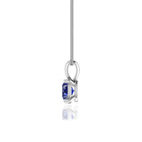 LILA - Oval Blue Sapphire 4 Claw Drop Pendant 18k White Gold Pendant Lily Arkwright