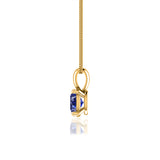LILA - Oval Blue Sapphire 4 Claw Drop Pendant 18k Yellow Gold Pendant Lily Arkwright