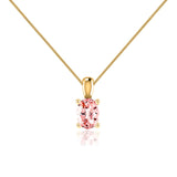 LILA - Oval Champagne Sapphire 4 Claw Drop Pendant 18k Yellow Gold Pendant Lily Arkwright