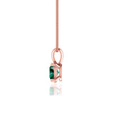 LILA - Oval Emerald 4 Claw Drop Pendant 18k Rose Gold Pendant Lily Arkwright