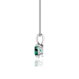 LILA - Oval Emerald 4 Claw Drop Pendant 18k White Gold Pendant Lily Arkwright