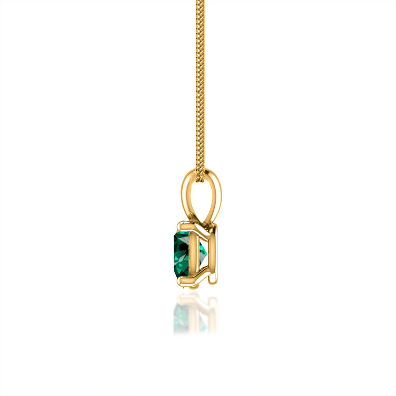 LILA - Oval Emerald 4 Claw Drop Pendant 18k Yellow Gold Pendant Lily Arkwright