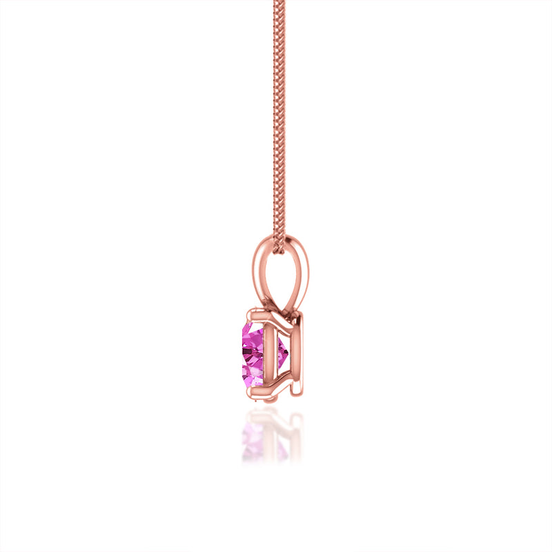 LILA - Oval Pink Sapphire 4 Claw Drop Pendant 18k Rose Gold Pendant Lily Arkwright