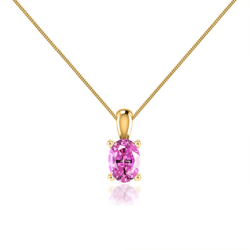 Pink Sapphire Heart Necklace with Crystals - Wowcher