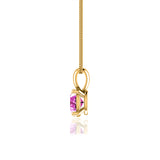 LILA - Oval Pink Sapphire 4 Claw Drop Pendant 18k Yellow Gold Pendant Lily Arkwright