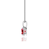 LILA - Oval Ruby 4 Claw Drop Pendant 18k White Gold Pendant Lily Arkwright
