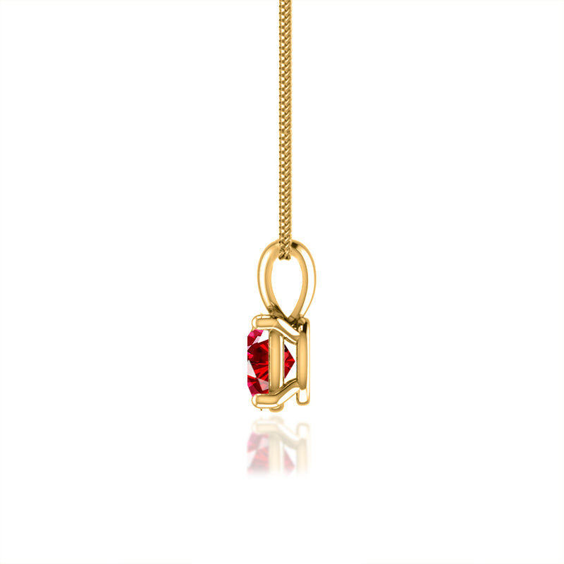 LILA - Oval Ruby 4 Claw Drop Pendant 18k Yellow Gold Pendant Lily Arkwright
