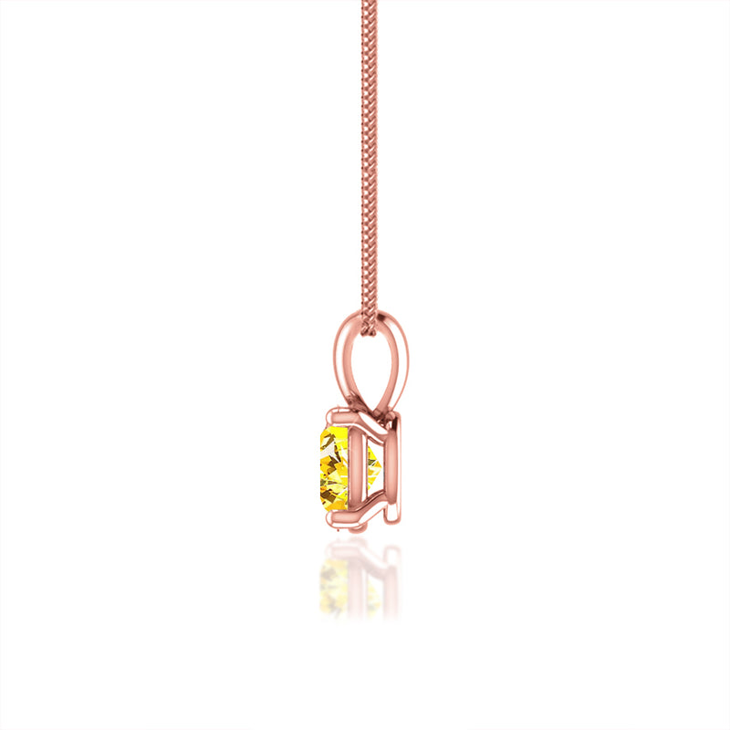LILA - Oval Yellow Sapphire 4 Claw Drop Pendant 18k Rose Gold Pendant Lily Arkwright