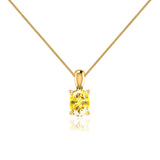 LILA - Oval Yellow Sapphire 4 Claw Drop Pendant 18k Yellow Gold Pendant Lily Arkwright