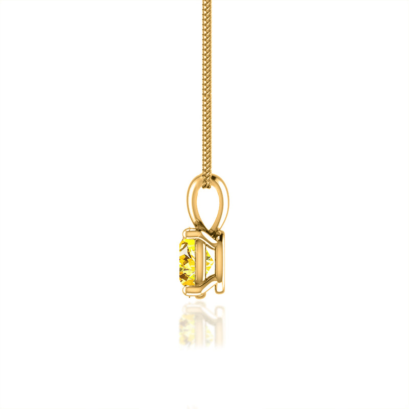 LILA - Oval Yellow Sapphire 4 Claw Drop Pendant 18k Yellow Gold Pendant Lily Arkwright