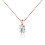 LILA - Oval Lab Diamond 4 Claw Drop Pendant 18k Rose Gold Pendant Lily Arkwright